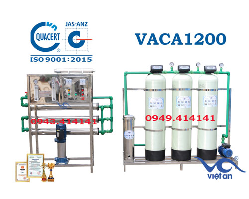 Dây chuyền lọc nước tinh khiết 1200l/h VACA1200