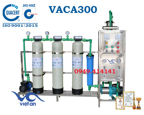 Dây chuyền lọc nước tinh khiết 300l/h VACA300